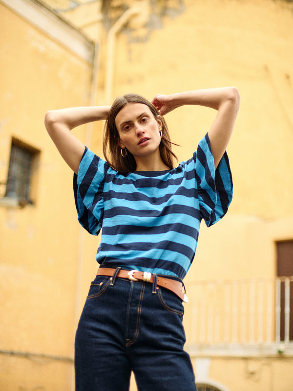 Nation Los Angeles Camille Ruffle Tee