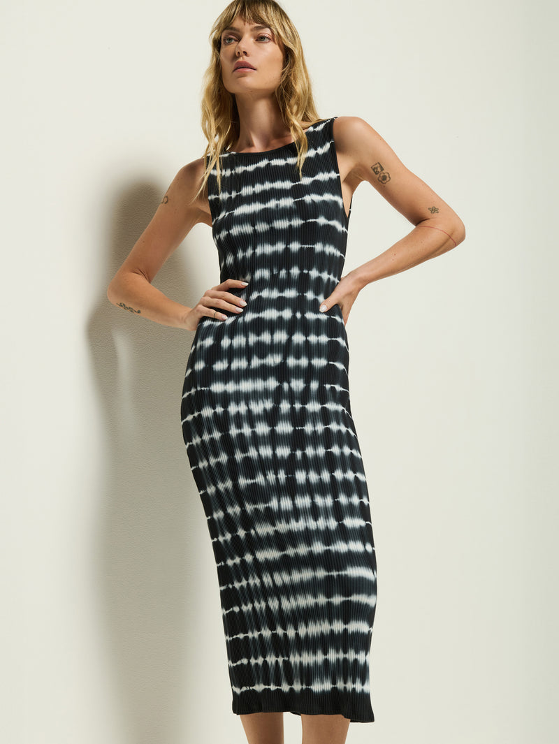 tie dye dress midi Christy Tie Dye Midi - Tie Dye Stripe
