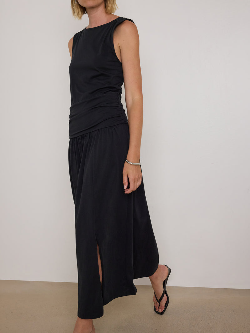 Cleo Midi Dress—Jet Black | Nation Los Angeles