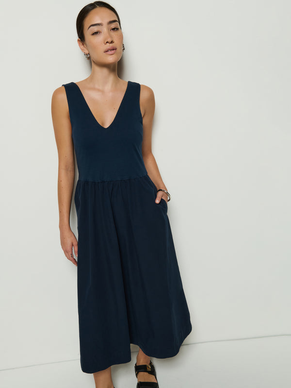 Nation Los Angeles Daria V-Neck Midi Dress