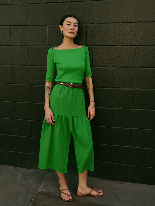 Nation Los Angeles Julee Boatneck Tee and Esmeralda Skirt