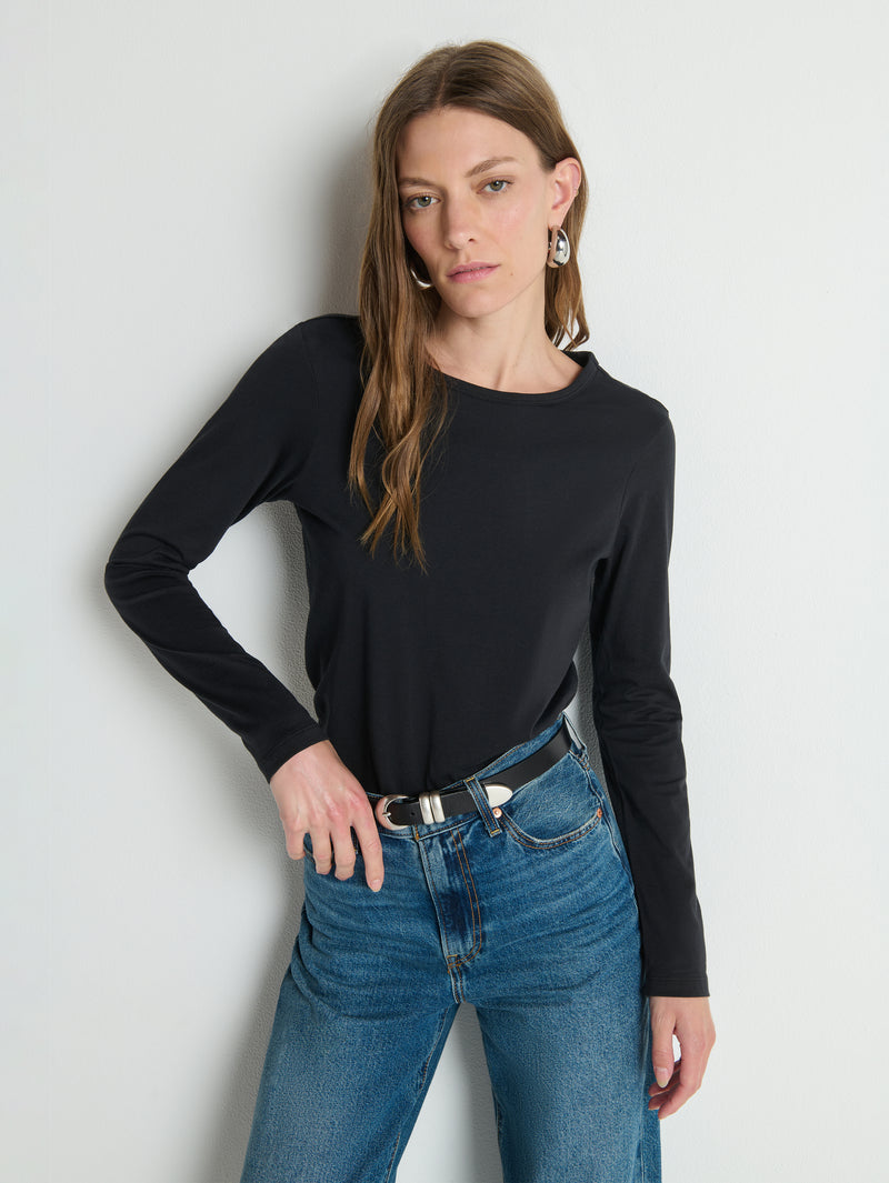 Frances Crew Neck Tee—Jet Black | Nation Los Angeles