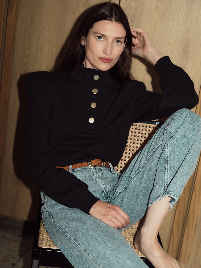 Jessie Sweatshirt - Jet Black | Nation Los Angeles