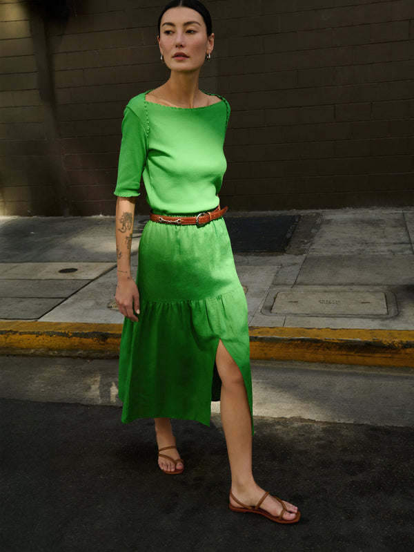 Nation Los Angeles Julee Boatneck Tee and Esmeralda Skirt