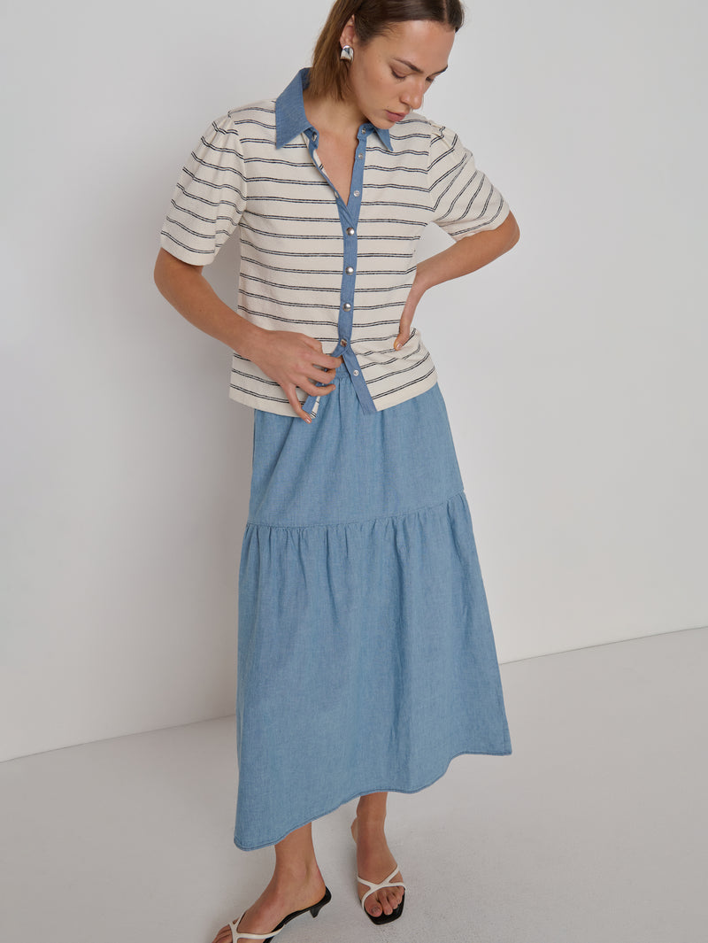 Liza Chambray Skirt—Chambray | Nation Los Angeles