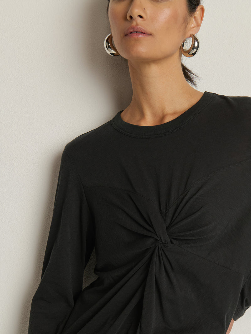 Marion Twist Front Tee - Jet Black | Nation Los Angeles