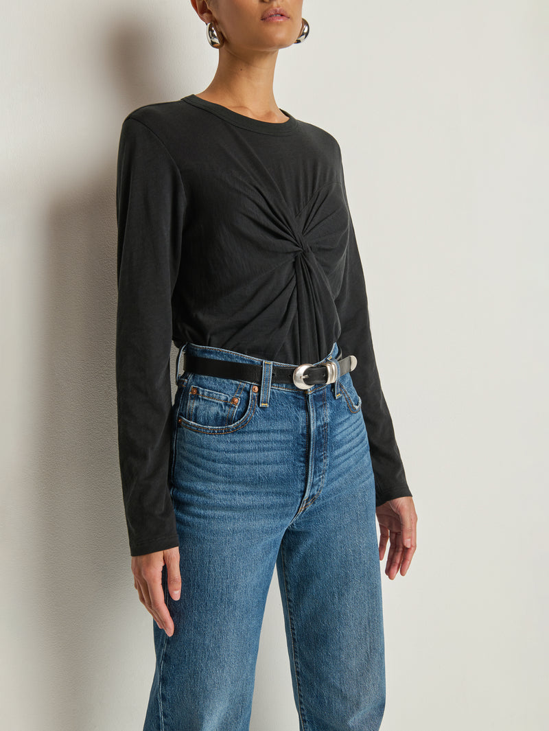 Marion Twist Front Tee - Jet Black | Nation Los Angeles