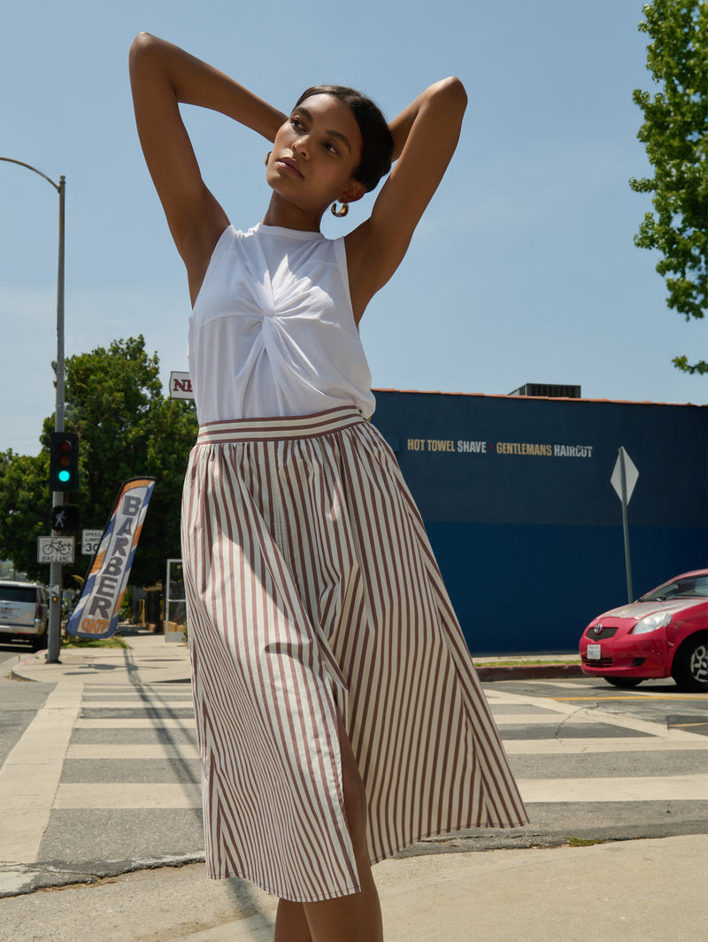 Neve Twist Tank - White | Nation Los Angeles