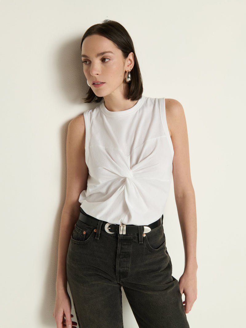 Neve Twist Tank - White | Nation Los Angeles