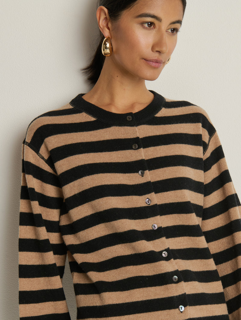 Rosetta Cardigan - Rugby Cocoa Stripe | Nation Los Angeles