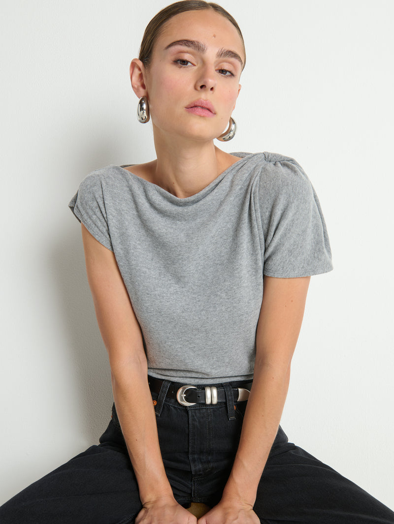 Rosie Knot Top Heather Grey | Nation Los Angeles