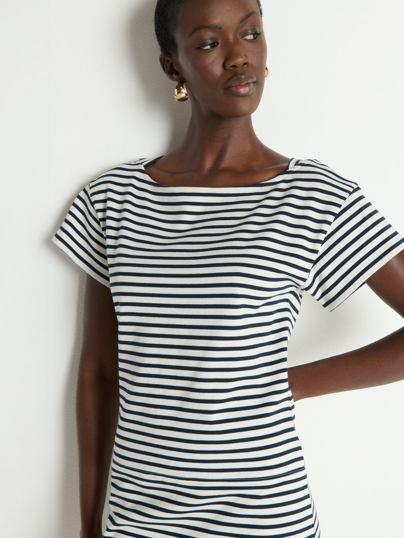 rosie ribbon mini dress Rosie Mini Dress—Navy Breton Stripe