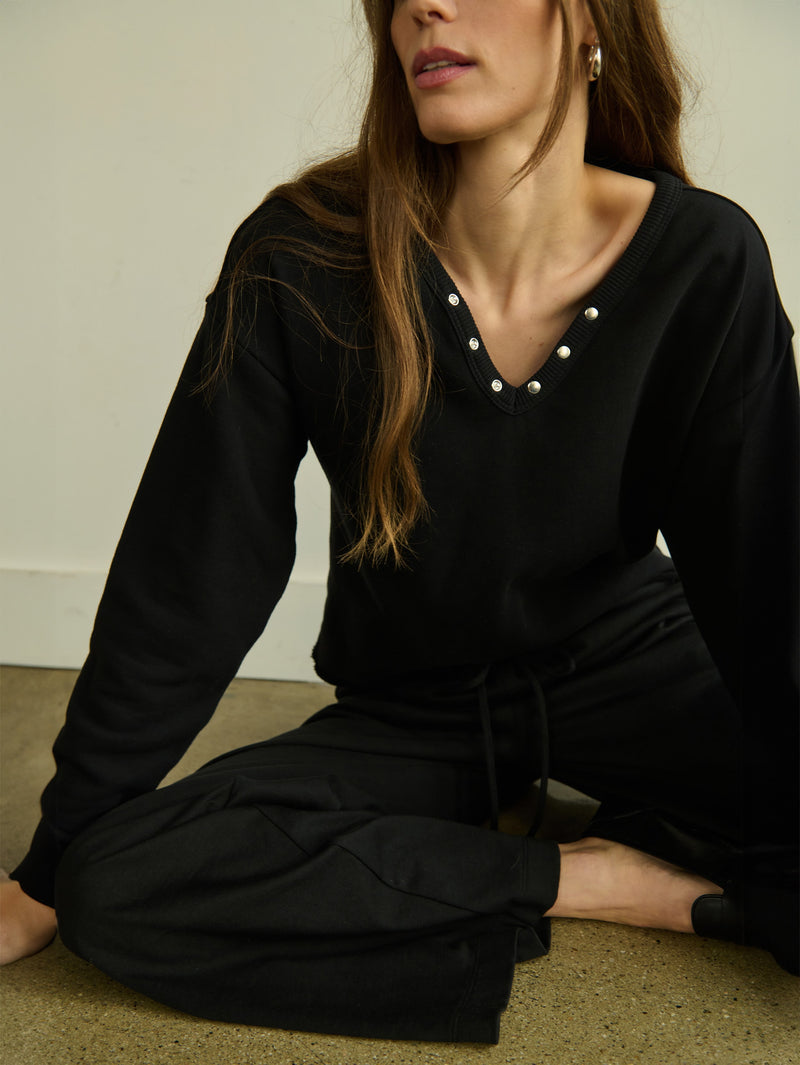 Tommie Sweatshirt—Jet Black | Nation Los Angeles