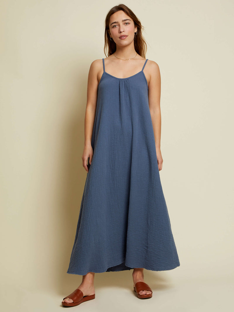 Lila Ruffle Denim Dress