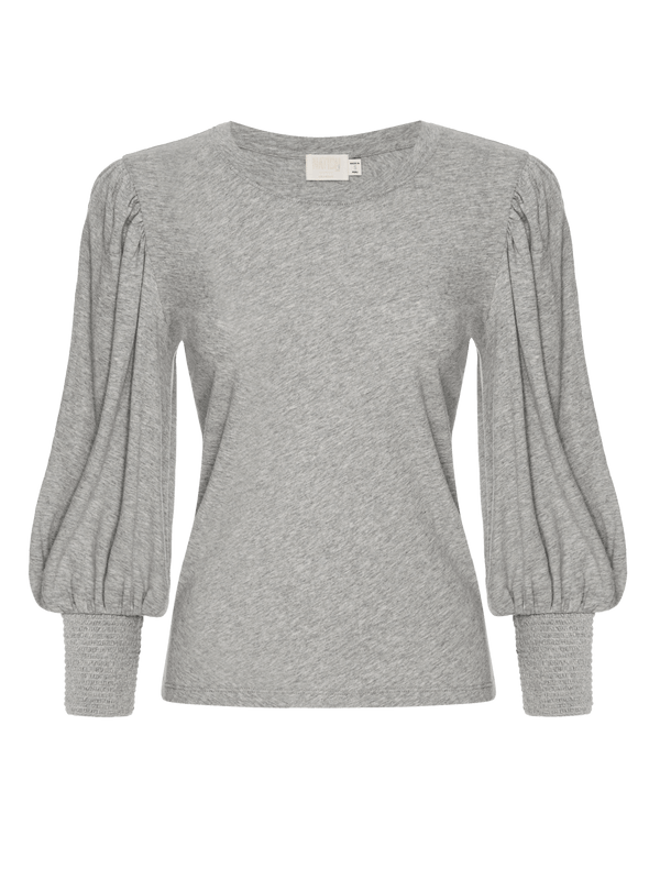 NATION LTD Loren Smocked Peasant Tee