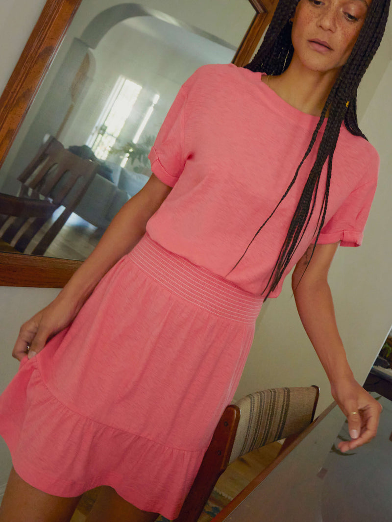 midi t-shirt dress with sleeves Women's T Shirt Dress - Organic Cotton