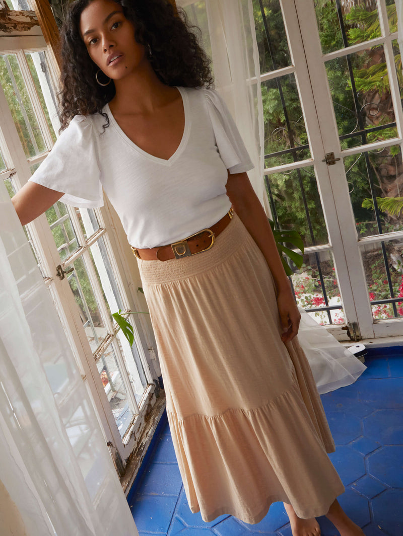 ジャスミン Yasmine Ruched Midi Skirt | Nation Los Angeles