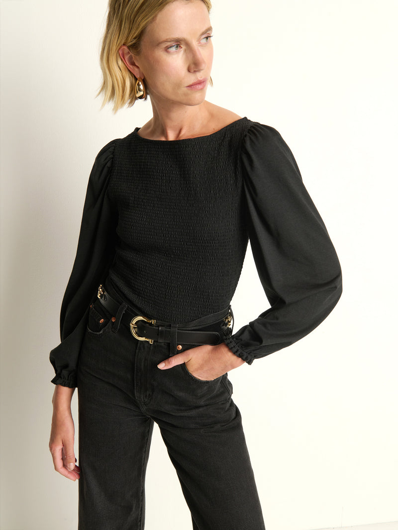 Nation Los Angeles Aidan Smocked Blouse