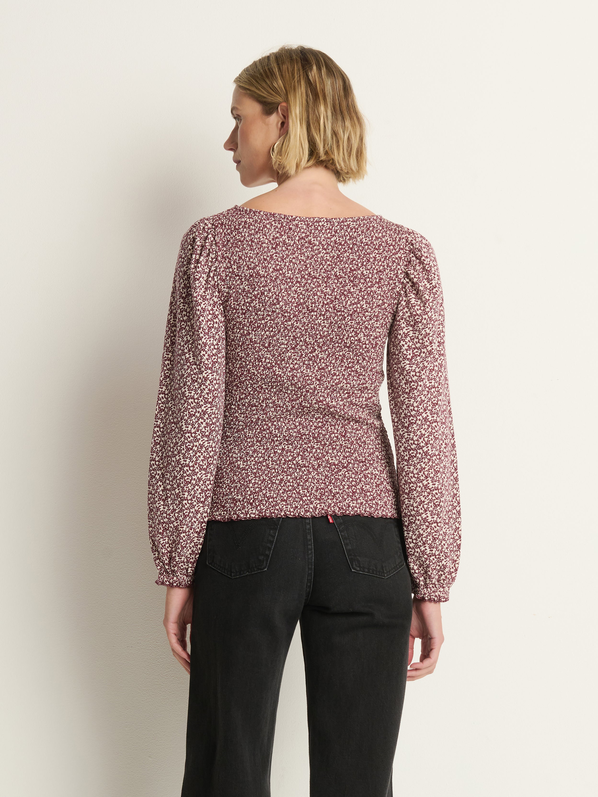 Aidan Smocked Top Winter Floral | Nation Los Angeles