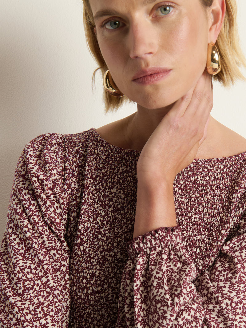 Nation Los Angeles Aidan Smocked Blouse