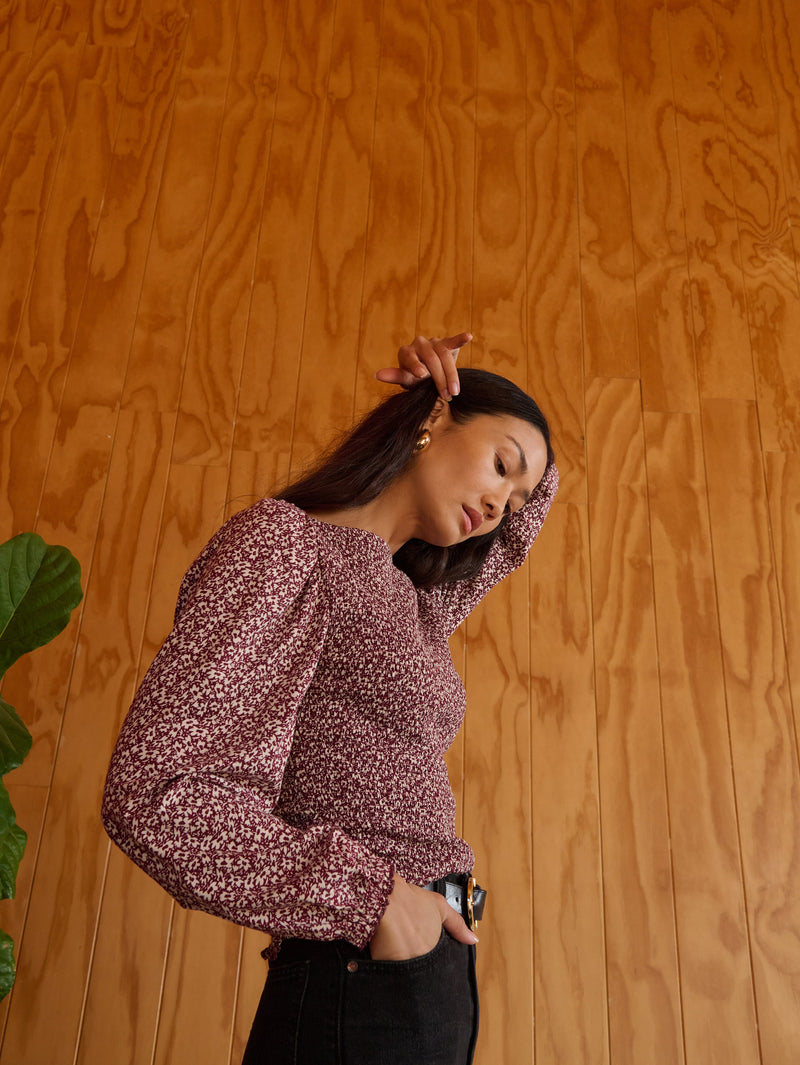 Nation Los Angeles Aidan Smocked Blouse
