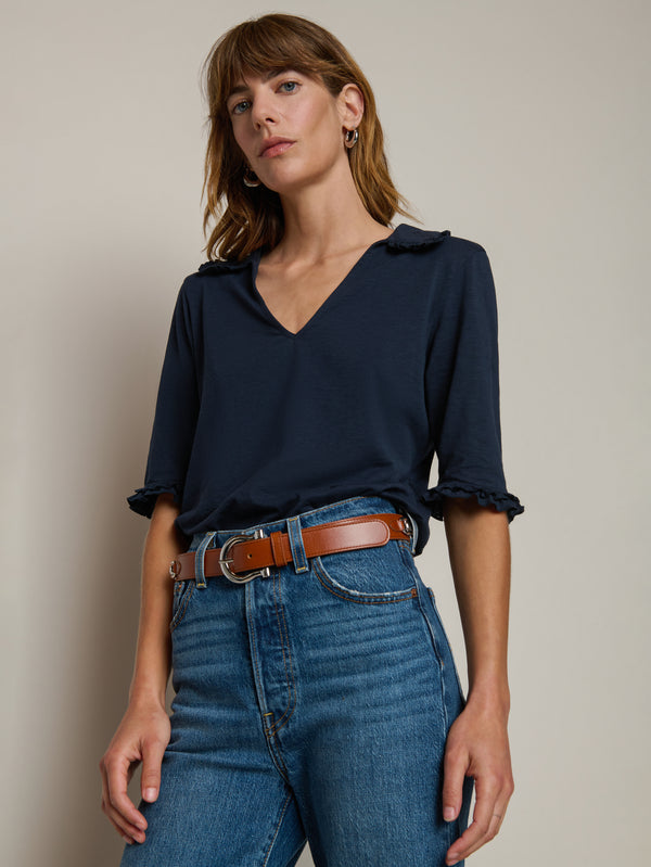 Nation Los Angeles Allison Collared Tee Night Sky