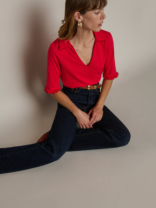 Nation Los Angeles Allison Collared Tee