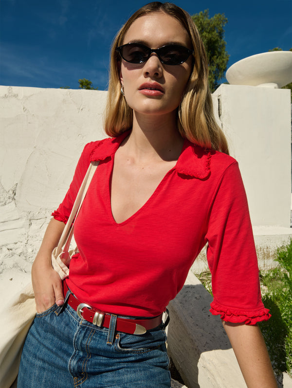 Nation Los Angeles Allison Collared Tee