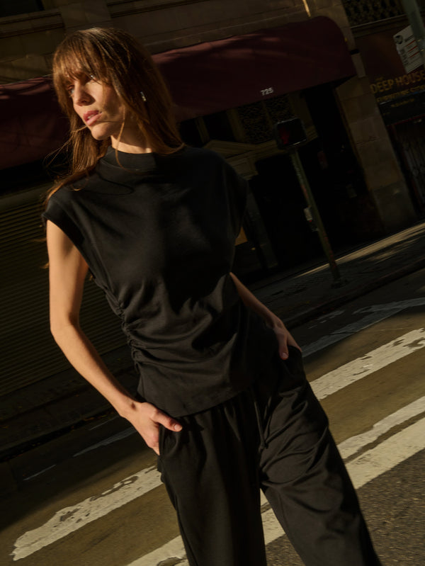 Nation Los Angeles Andrea Side Shirred Top