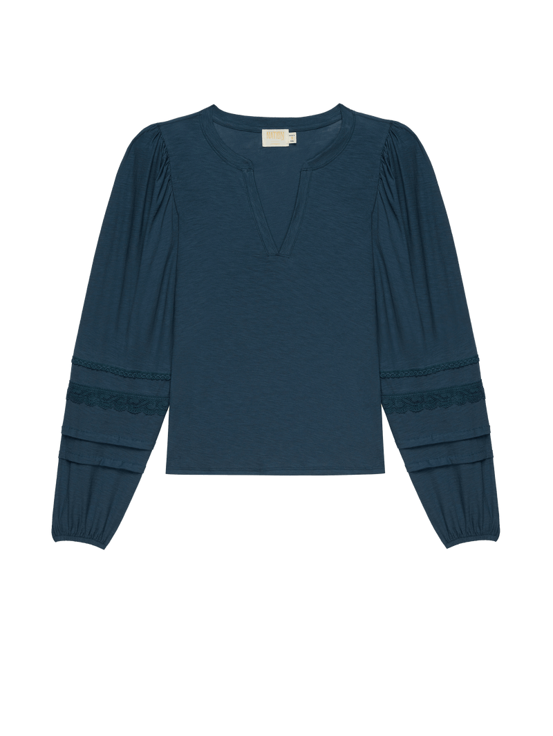 NATION LTD Arden Tee With Intricate Sleeve