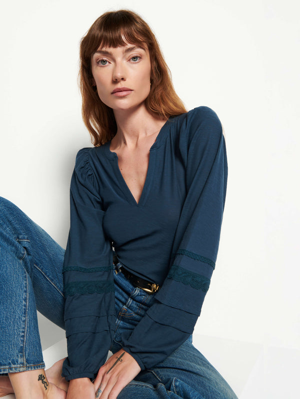 NATION LTD Arden Tee With Intricate Sleeve