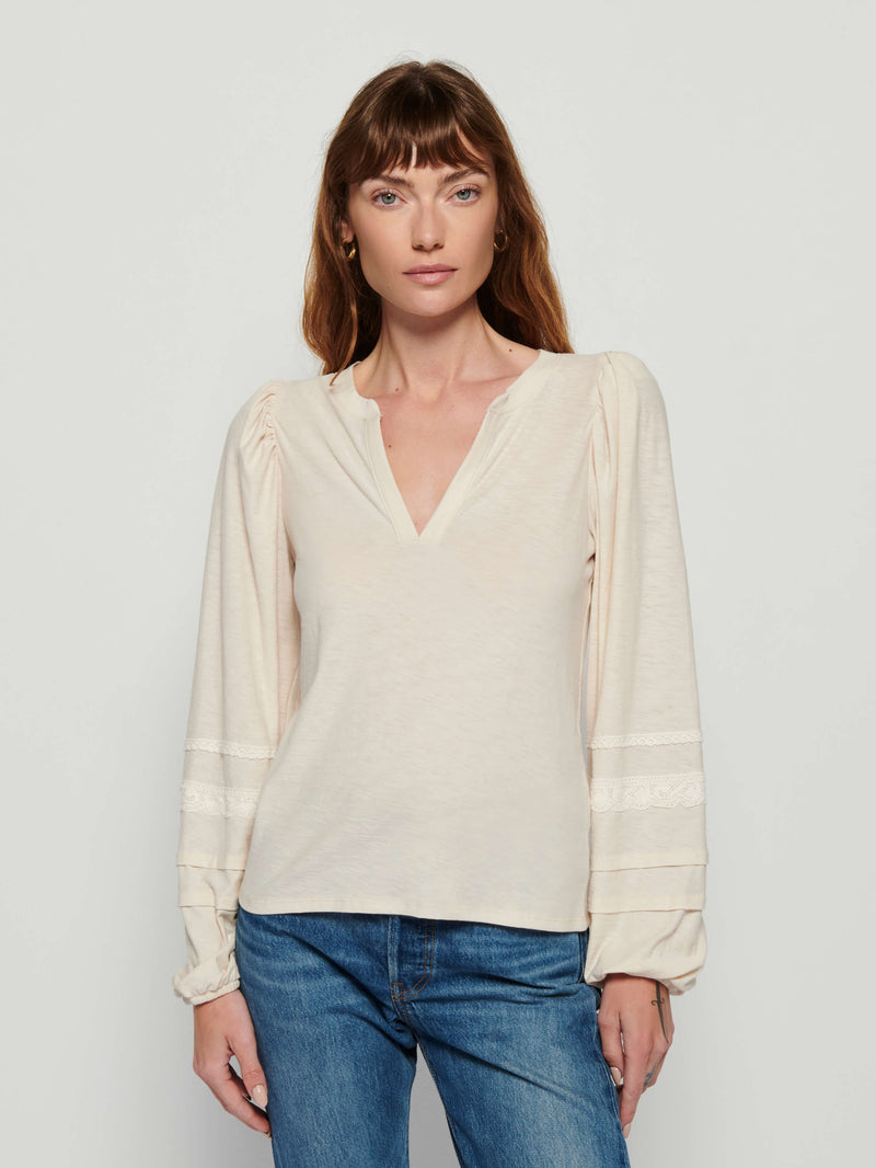 NATION LTD Arden Tee With Intricate Sleeve