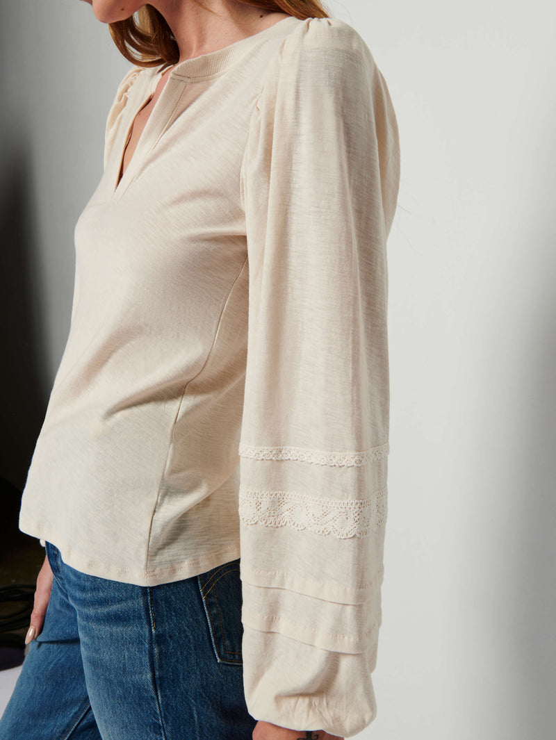 NATION LTD Arden Tee With Intricate Sleeve