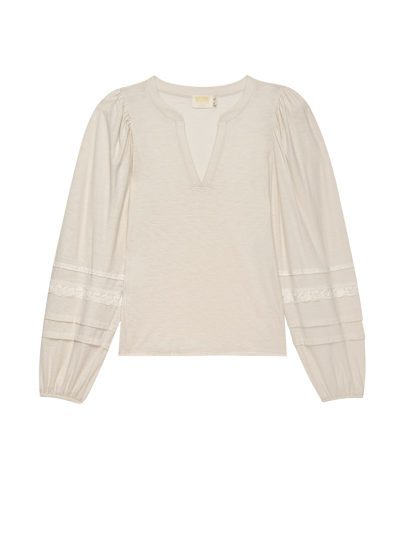 NATION LTD Arden Tee With Intricate Sleeve