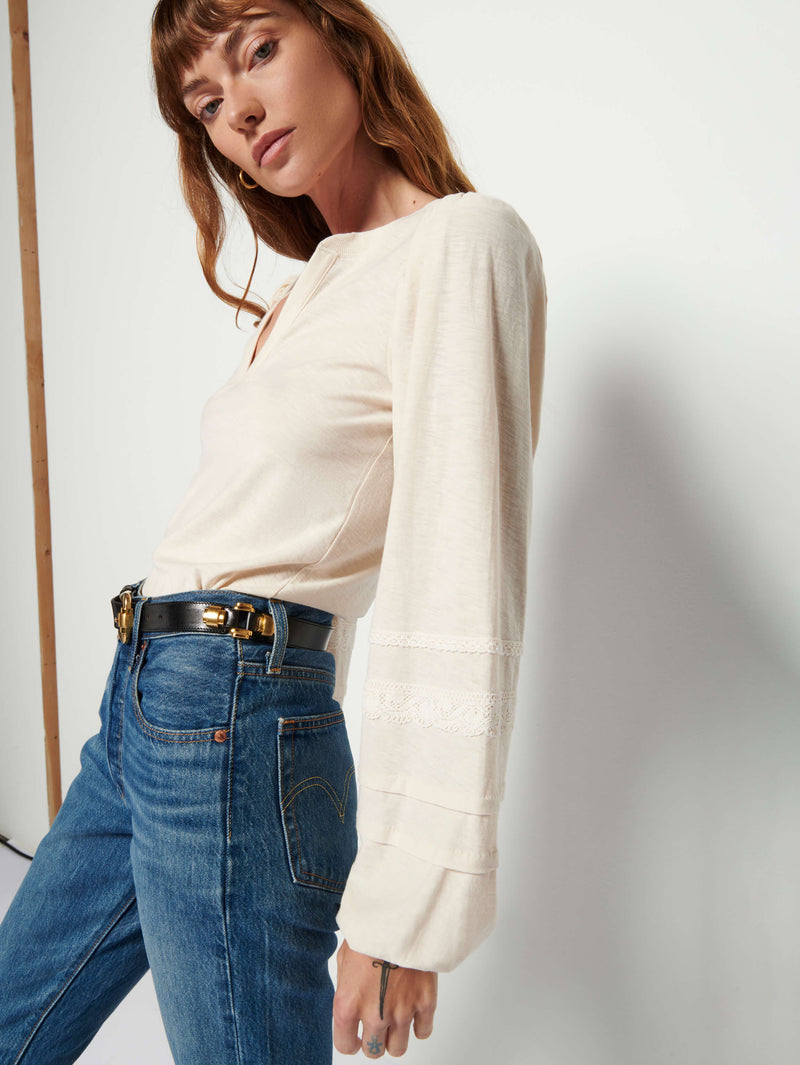 NATION LTD Arden Tee With Intricate Sleeve