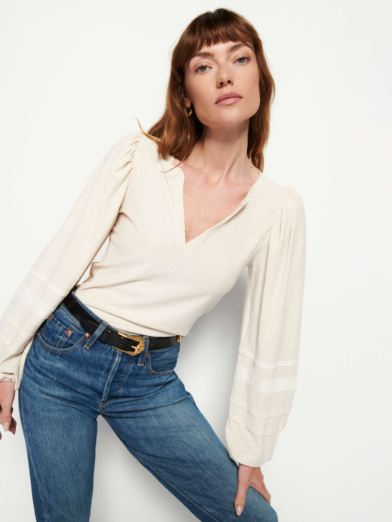 NATION LTD Arden Tee With Intricate Sleeve