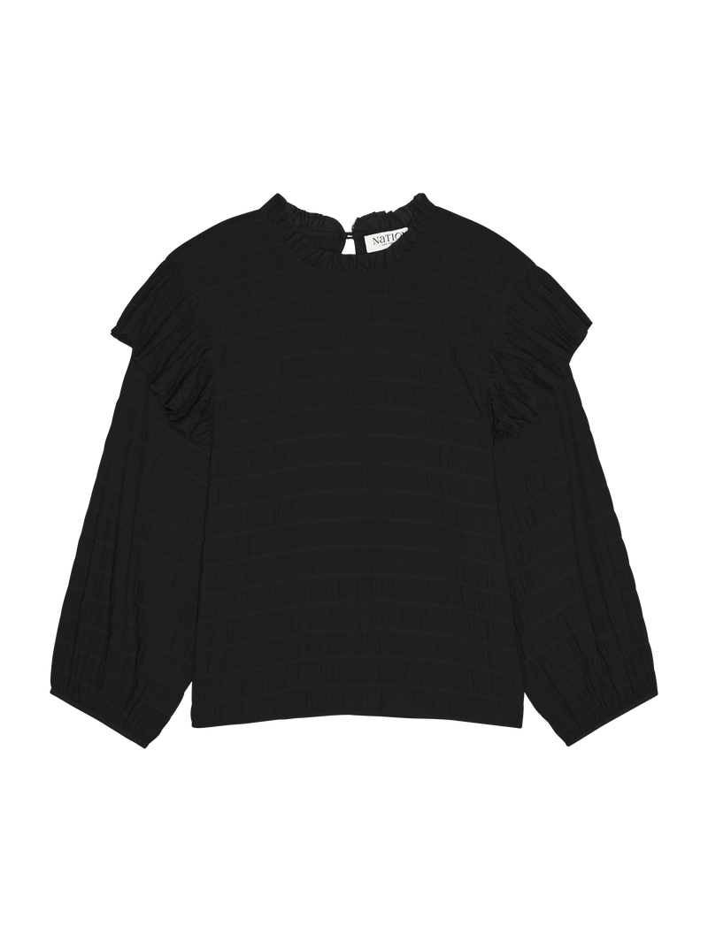 Aria Ruffle Top - Jet Black | Nation Los Angeles