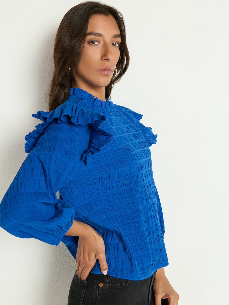 Aria Ruffle Top - Sapphire | Nation Los Angeles