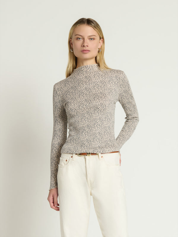 Nation Los Angeles Brenna Mock Neck Top