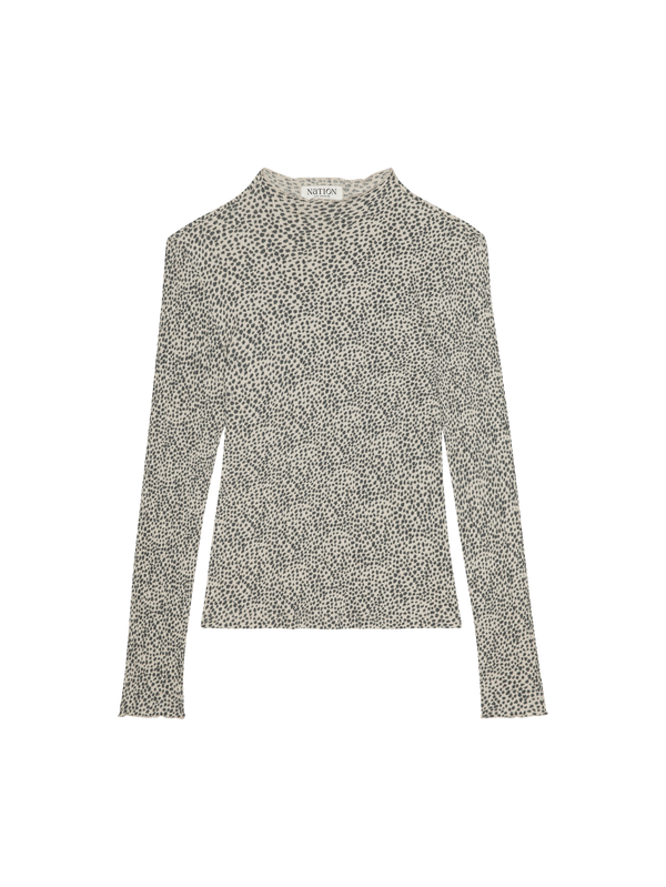 Nation Los Angeles Brenna Mock Neck Top