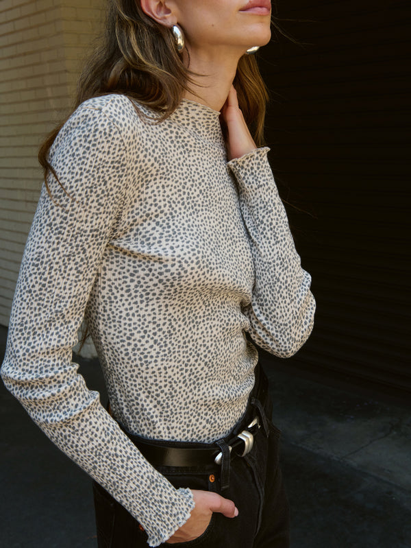 Nation Los Angeles Brenna Mock Neck Top