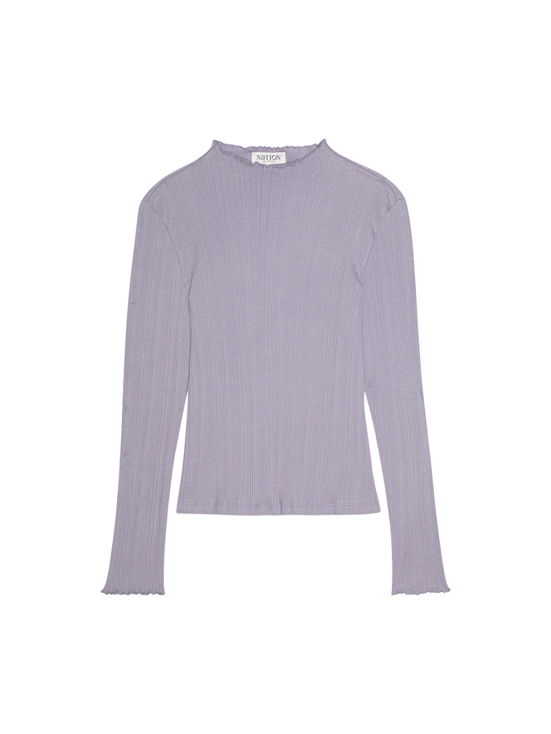 Nation Los Angeles Brenna Mock Neck Top