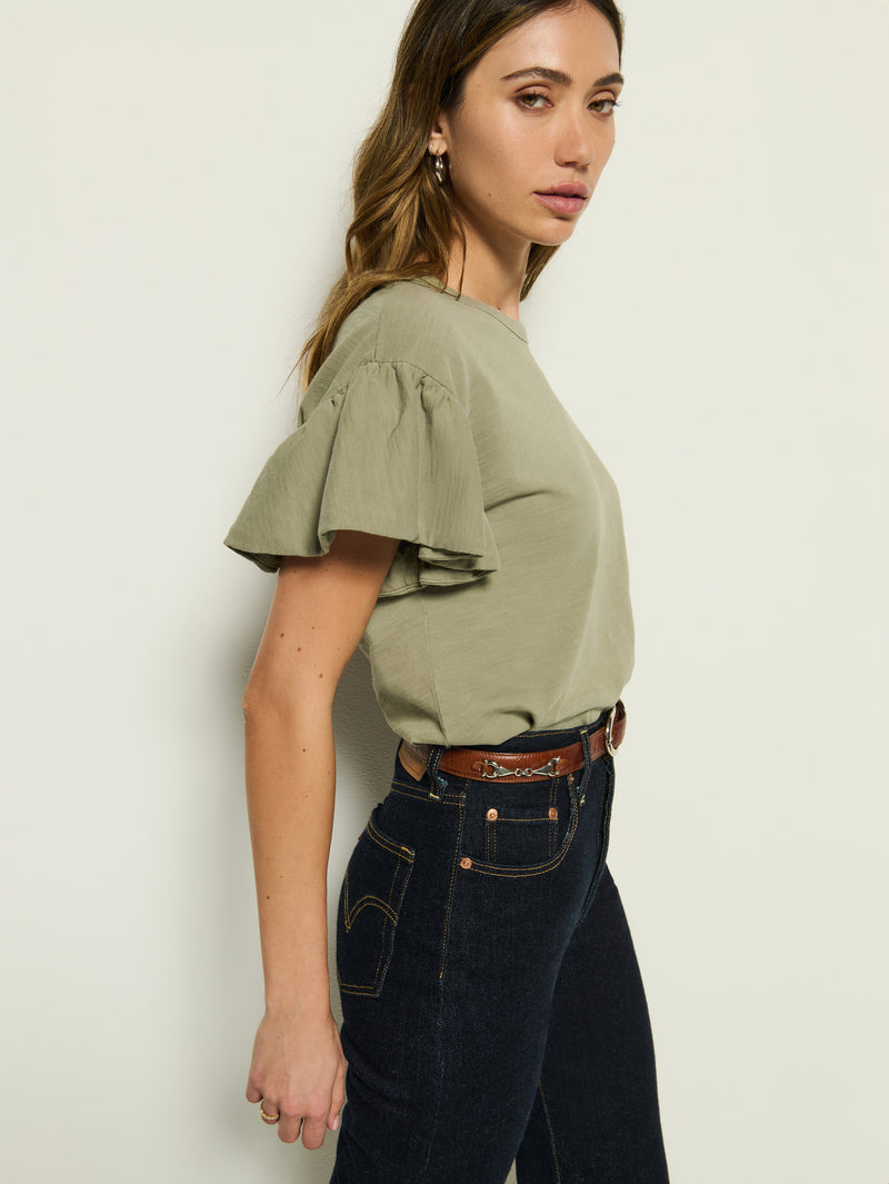 Nation Los Angeles Camille Ruffle Tee