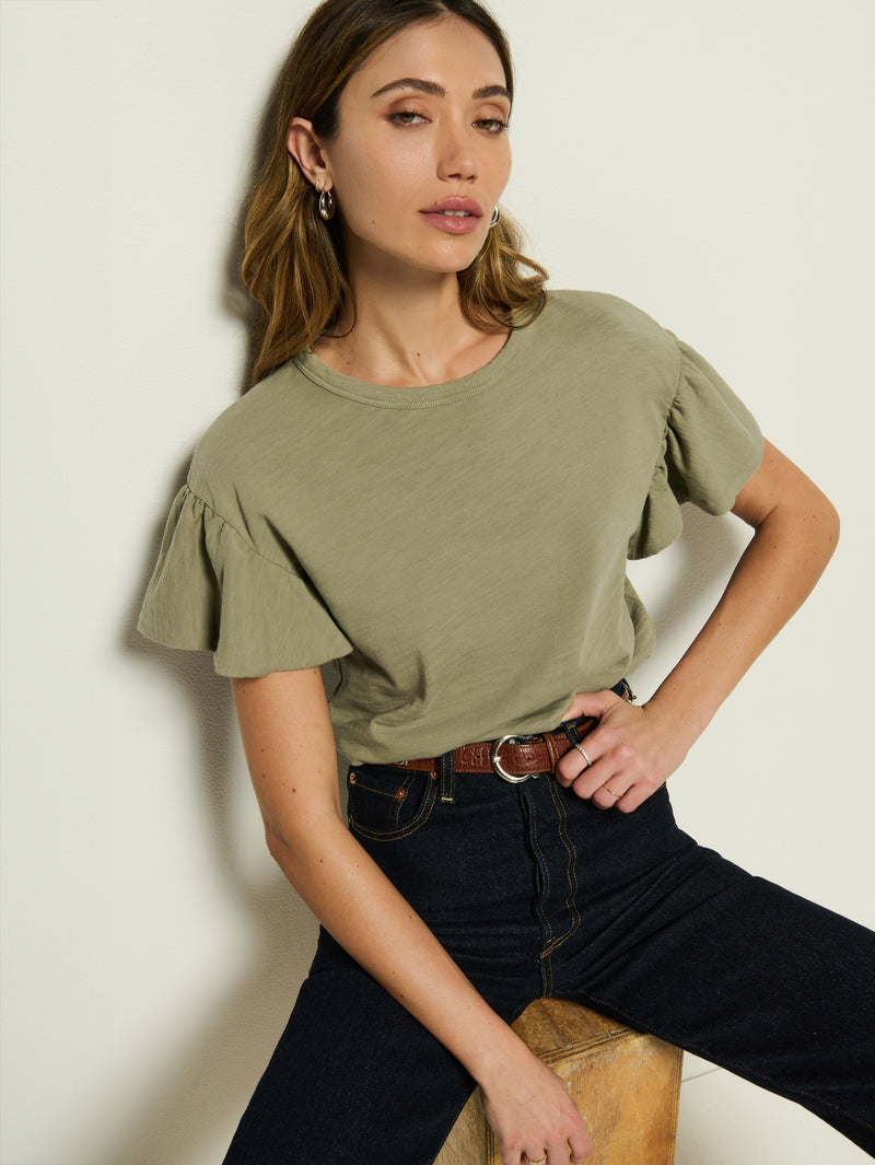 Nation Los Angeles Camille Ruffle Tee