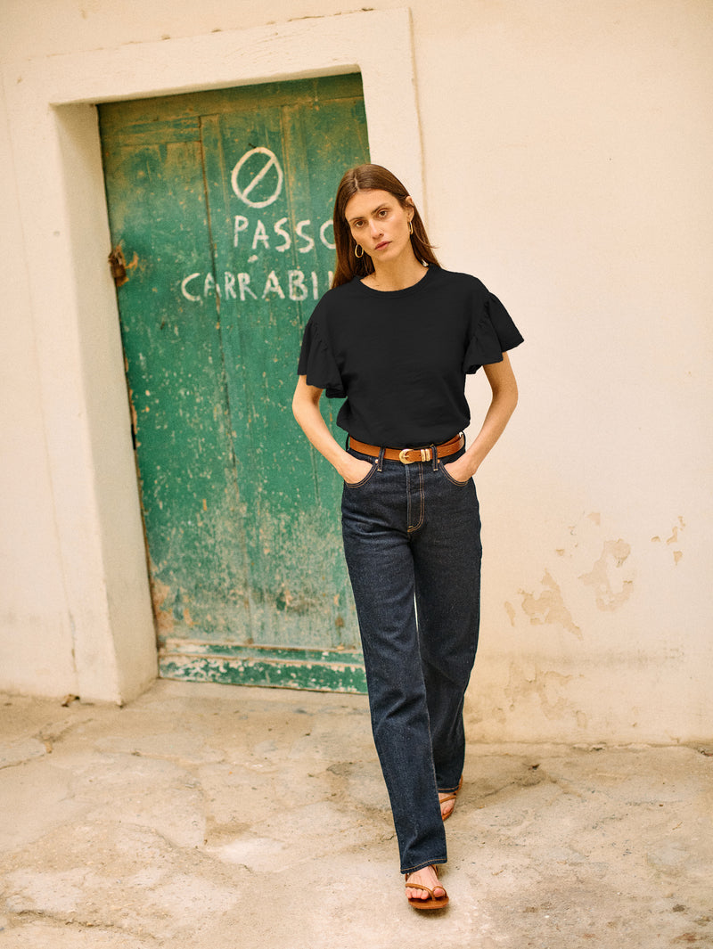Nation Los Angeles Camille Ruffle Tee