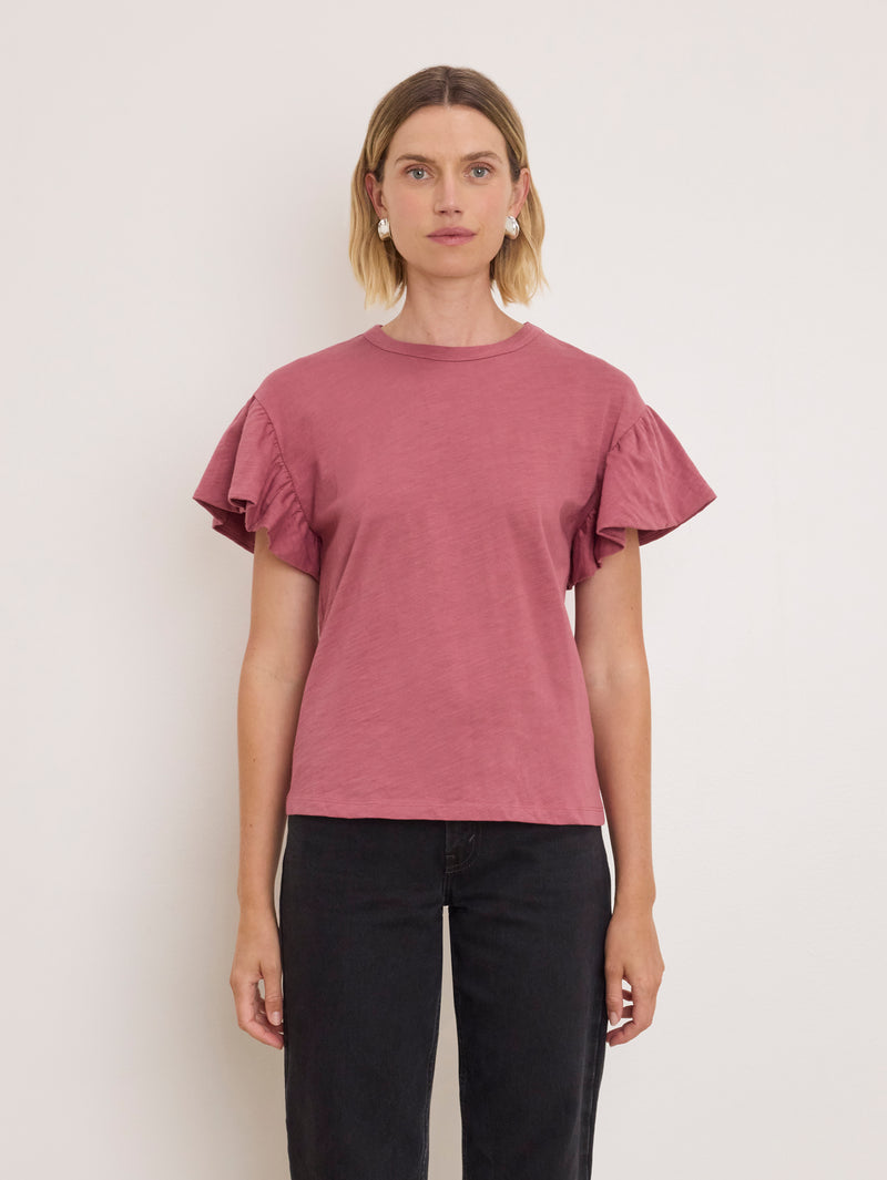 Nation Los Angeles Camille Ruffle Tee