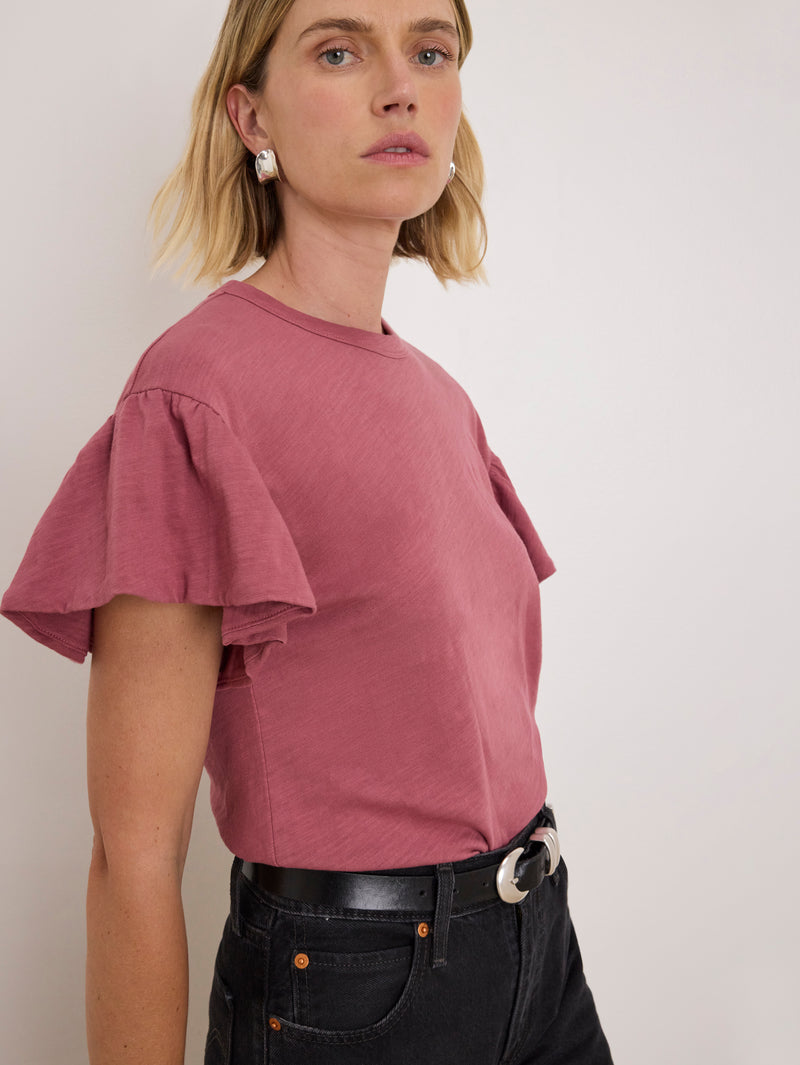 Nation Los Angeles Camille Ruffle Tee