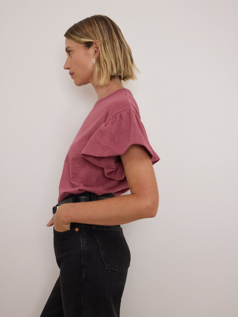 Nation Los Angeles Camille Ruffle Tee