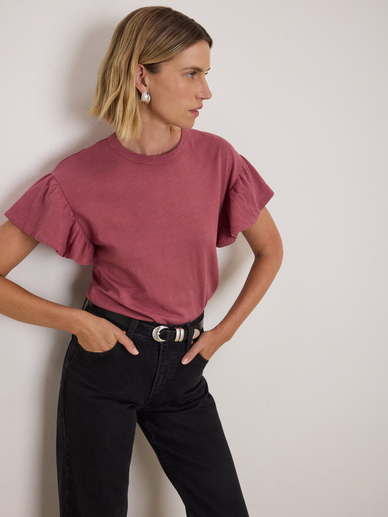 Nation Los Angeles Camille Ruffle Tee