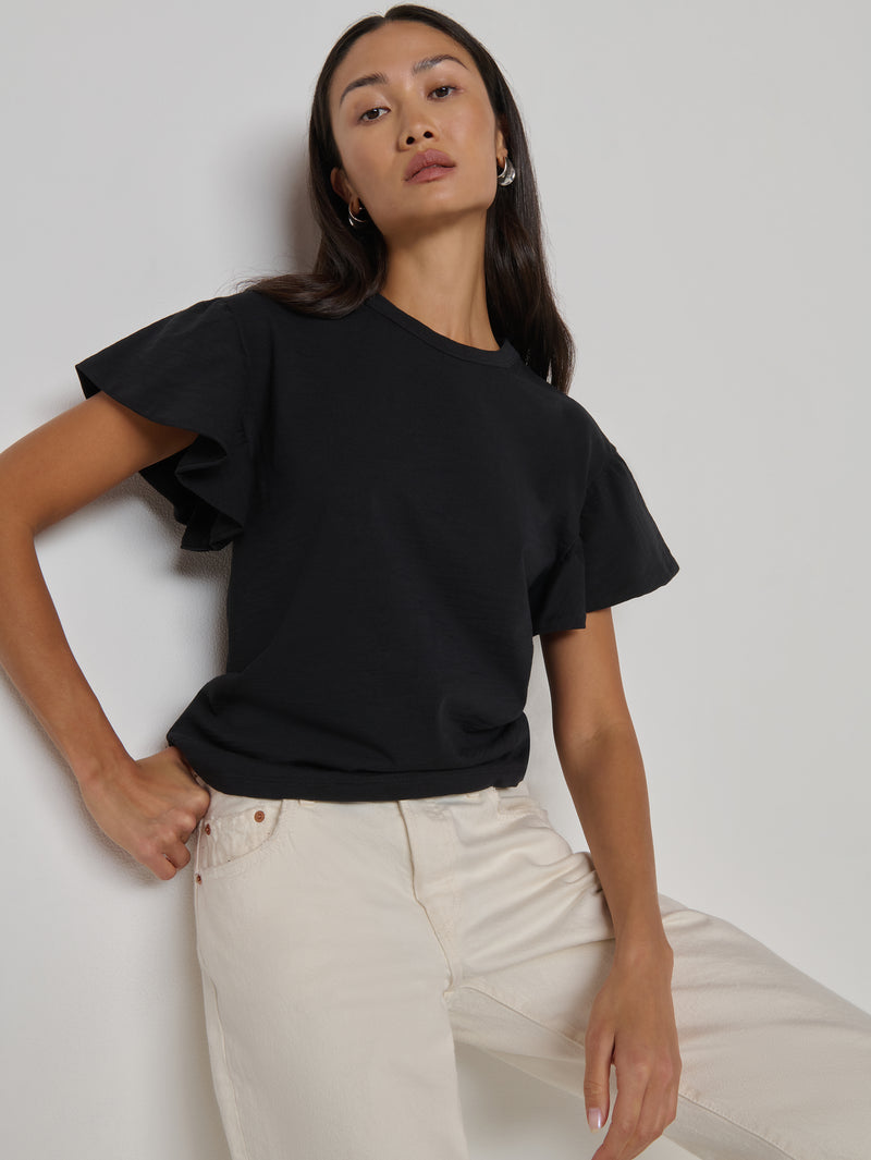 Nation Los Angeles Camille Ruffle Tee